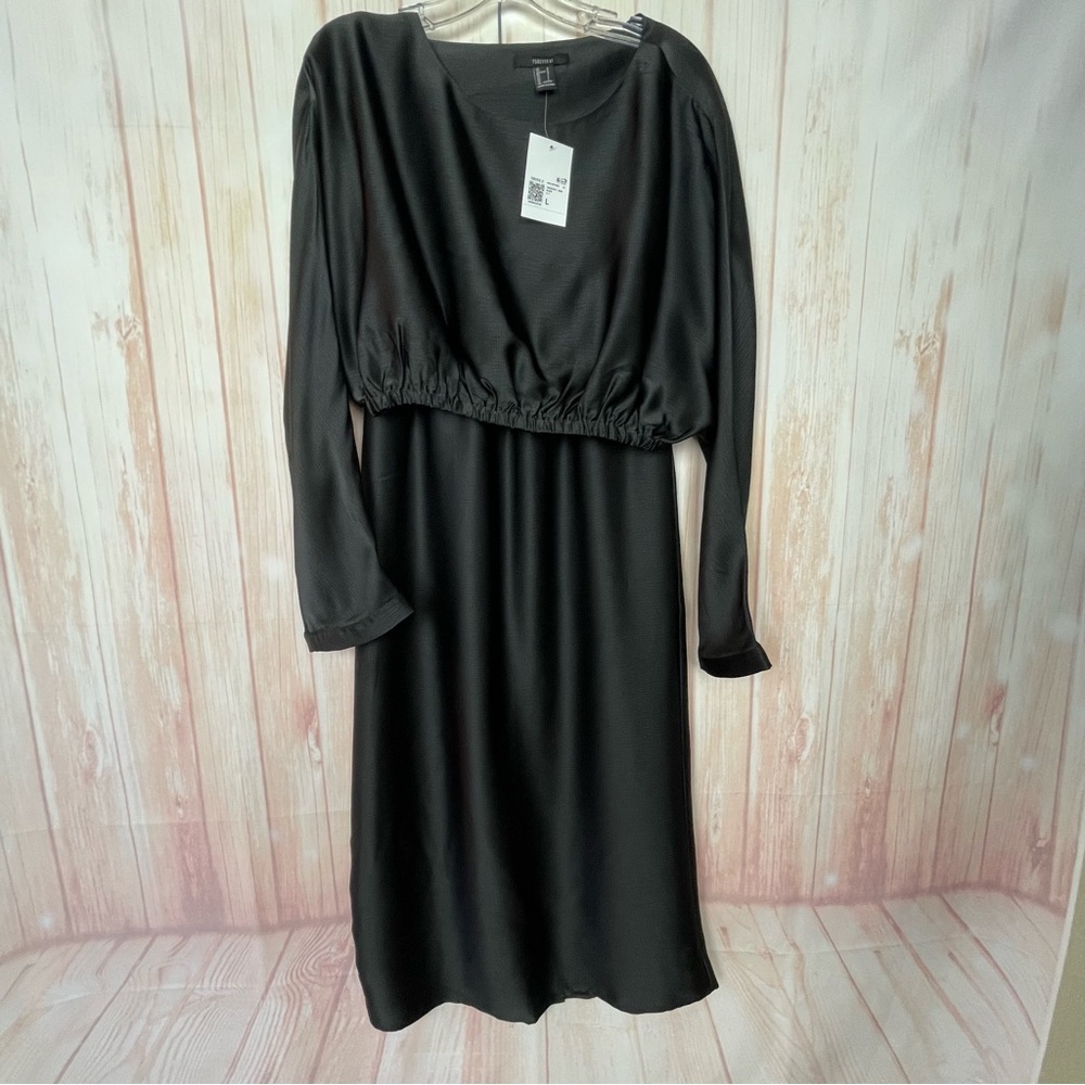 Forever 21 Black Satin Crop Top